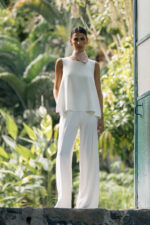 CALÇA BRANCA WIDE LEG EM TECIDO FLUIDO FERRACHE
