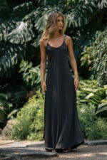 VESTIDO CASTANHO COMPRIDO FLUIDO DE ALÇAS FERRACHE - Image 3