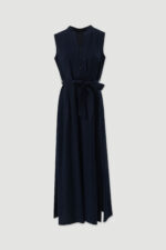 VESTIDO AZUL MARINHO COMPRIDO COM CINTO FERRACHE - Image 2