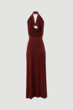 VESTIDO COMPRIDO BORDO DECOTADO COM DETALHE METÁLICO FERRACHE - Image 6