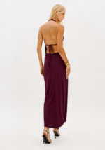 VESTIDO ASSIMÉTRICO COM DRAPEADO AMEIXA LANÇA PERFUME - Image 4
