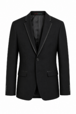 BLAZER PRETO COM DETALHES EM CETIM PONTO CHIC