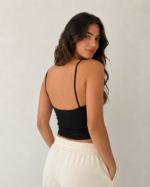 TOP BÁSICO DE ALÇAS COM COPAS PRETO PONTO CHIC - Image 2