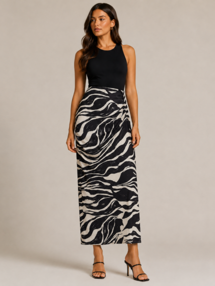 SAIA PADRÃO ZEBRA PRETO E BRANCO RINASCIMENTO
