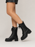 BOTA MILITAR PRETA DE CANO MÉDIO RINASCIMENTO - Image 2