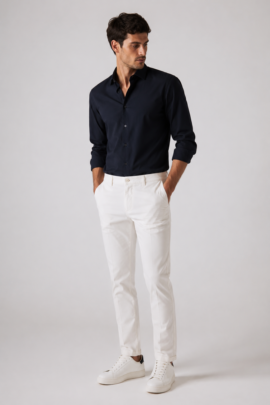 ChatGPT Image 31_07_2026, 19_16_19 CALÇAS CHINO BRANCAS SLIM FIT ICWEAR - Image 1