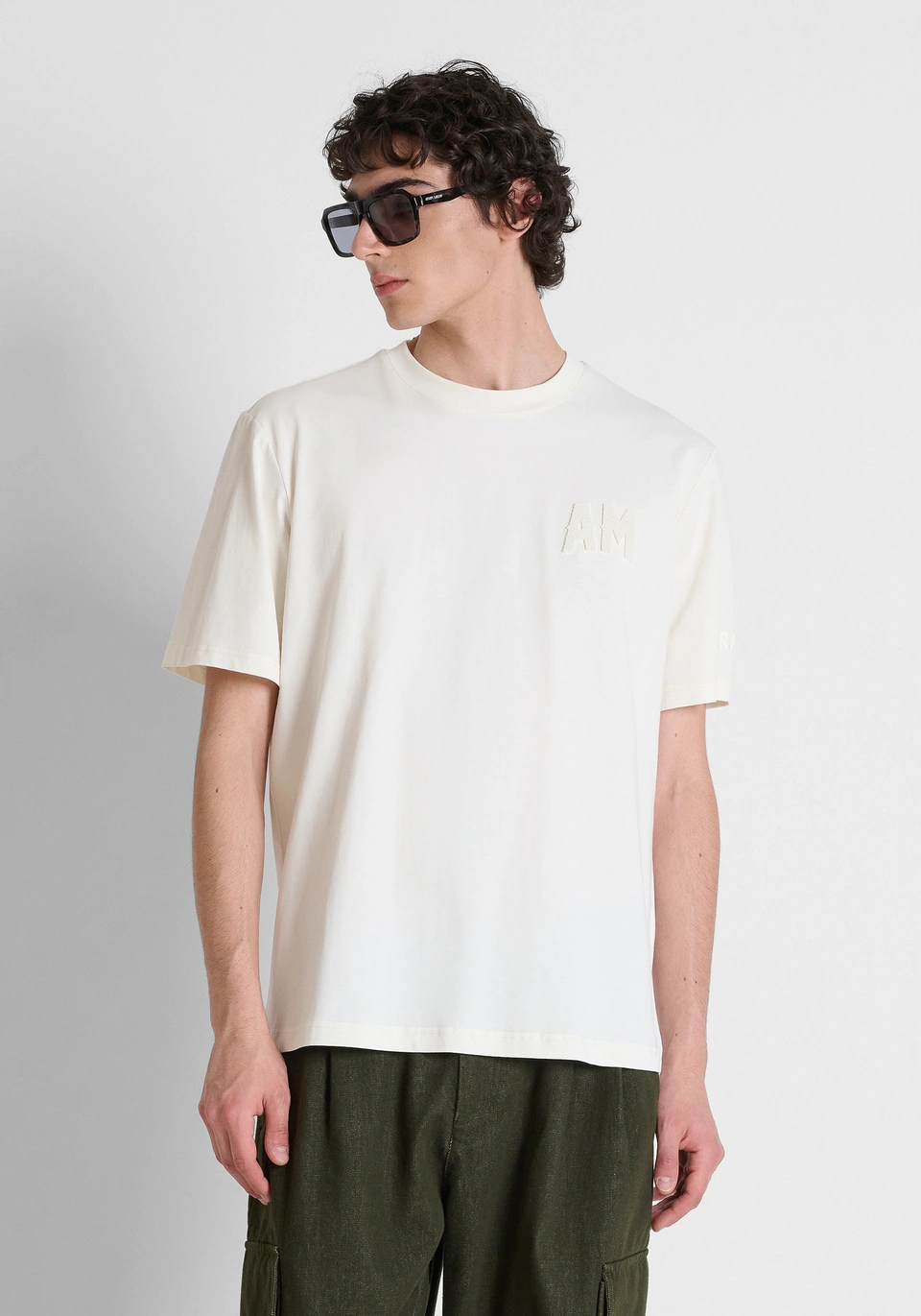 MMKS02689-FA100240-1021_02 T-SHIRT CRU COM LOGÓTIPO BORDADO ANTONY MORATO - Image 1