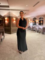 VESTIDO ASSIMÉTRICO COM DRAPEADO PRETO LANÇA PERFUME - Image 2
