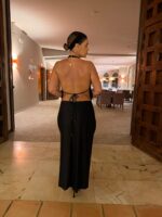 VESTIDO ASSIMÉTRICO COM DRAPEADO PRETO LANÇA PERFUME - Image 4
