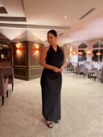 VESTIDO ASSIMÉTRICO COM DRAPEADO PRETO LANÇA PERFUME - Image 3