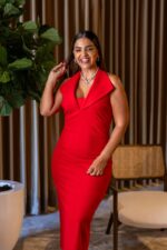 VESTIDO MIDI VERMELHO DECOTE HALTER FERRACHE - Image 3