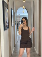 VESTIDO CASTANHO COM COSTAS AJUSTÁVEIS SAHOCO