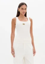 TOP CANELADO BRANCO COM PLACA DOURADA LANÇA PERFUME - Image 2