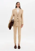 BLAZER EM EFEITO CAMURÇA BEGE AREIA LANÇA PERFUME - Image 3