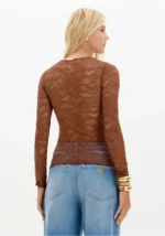 BLUSA CASTANHA EM RENDA LANÇA PERFUME - Image 4