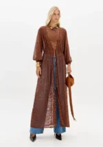 KAFTAN CASTANHO EM RENDA LANÇA PERFUME