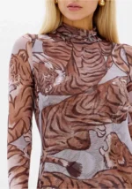 VESTIDO EM TULE ESTAMPADO TIGRE LANÇA PERFUME - Image 3