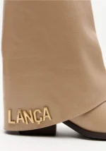 BOTA DE CANO MÉDIO COM EFEITO DOBRADO BEGE LANÇA PERFUME - Image 2