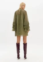 VESTIDO EM RENDA VERDE OLIVA LANÇA PERFUME - Image 5