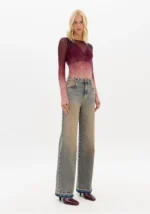BLUSA DEGRADÊ VINHO E ROSA EM TULE LANÇA PERFUME - Image 2