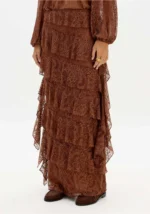 SAIA CASTANHA EM RENDA COM FOLHOS LANÇA PERFUME - Image 2