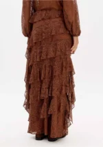 SAIA CASTANHA EM RENDA COM FOLHOS LANÇA PERFUME - Image 5