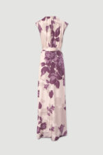 VESTIDO BEGE E ROXO ESTAMPADO COM CINTO FERRACHE - Image 4