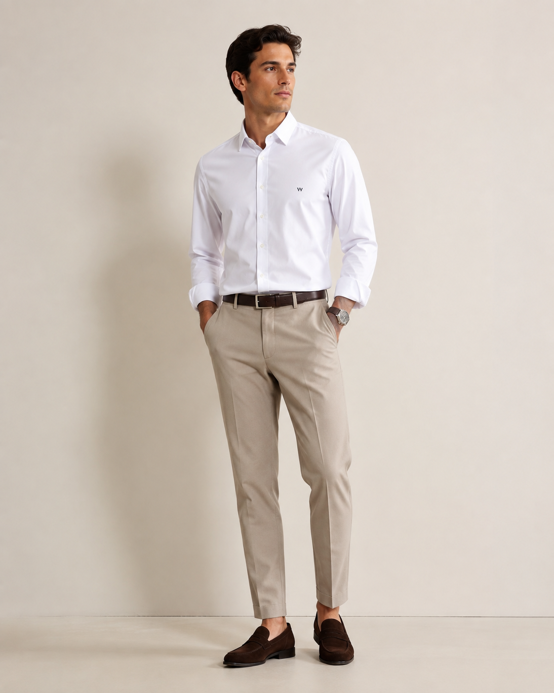 ChatGPT Image 4_08_2026, 12_15_35 CAMISA BRANCA REGULAR FIT COM LOGÓTIPO BORDADO INVICTUS - Image 1