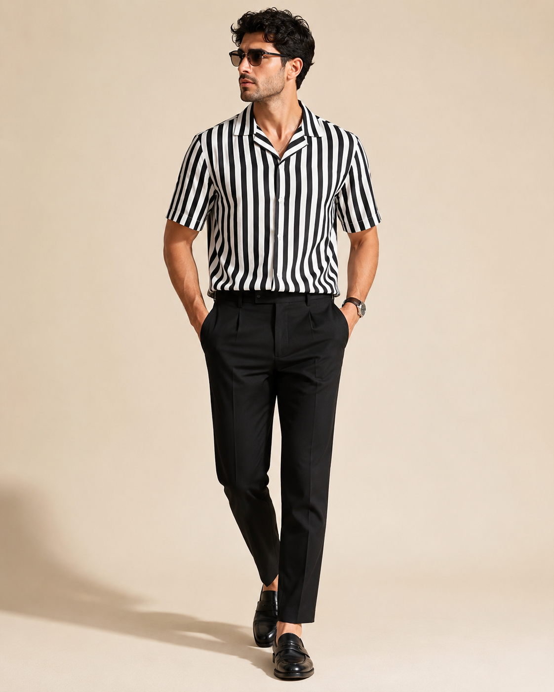 ChatGPT Image 4_08_2026, 12_16_17 CAMISA AS RISCAS BRANCA E PRETO DONATO - Image 1