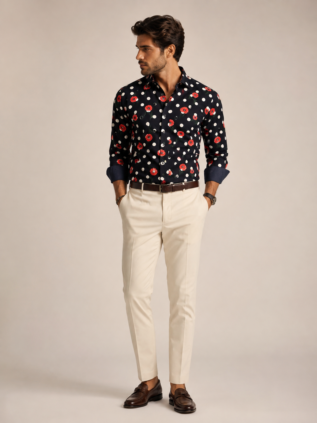 ChatGPT Image 6_08_2026, 10_54_05 CAMISA ESTAMPADA BOLAS E FLORES KARL MOMMOO HOMME - Image 1