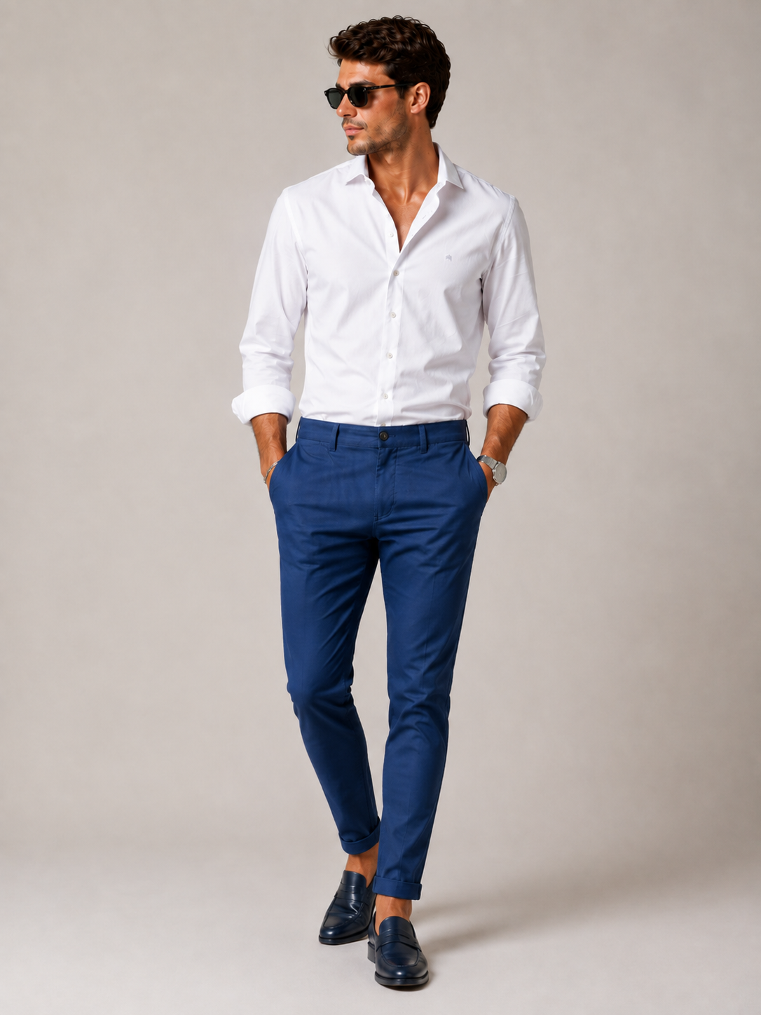 ChatGPT Image 7_08_2026, 12_33_06 CALÇA CHINO SKINNY AZUL MARINHO JOVIT’S - Image 1