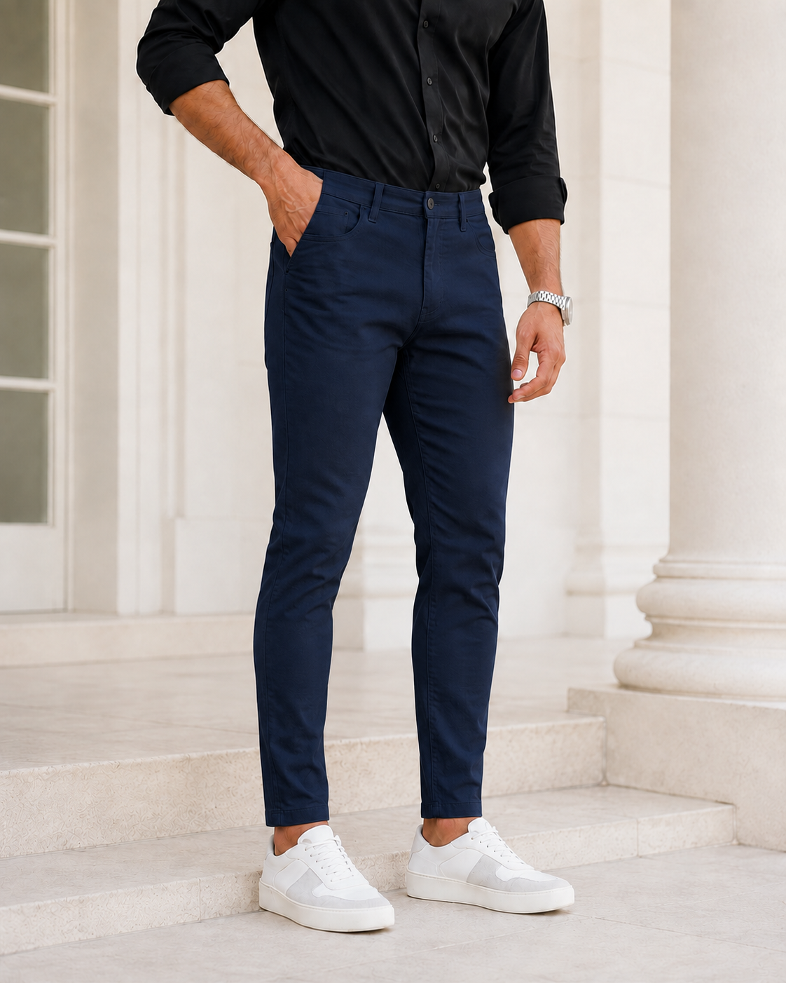 ChatGPT Image 9_08_2026, 15_43_04 CALÇAS SKINNY FIT AZUL MARINHO JOVITS - Image 1
