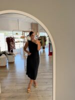 VESTIDO MIDI BORDADO PRETO PONTO CHIC - Image 2