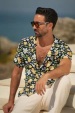 CAMISA FLORAL AZUL MARINHO DONATO - Image 4