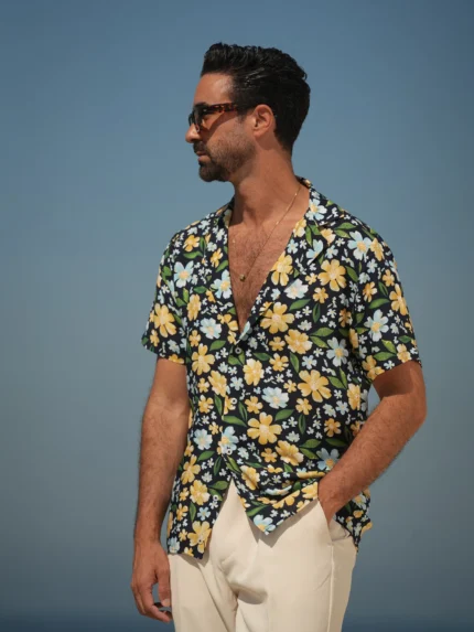 CAMISA FLORAL AZUL MARINHO DONATO